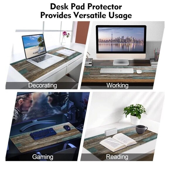 Gaming Mouse Pad Desk Mat, Vintage Wood Grain Pattern, XXL XL Large Extended - Picture 8 of 8